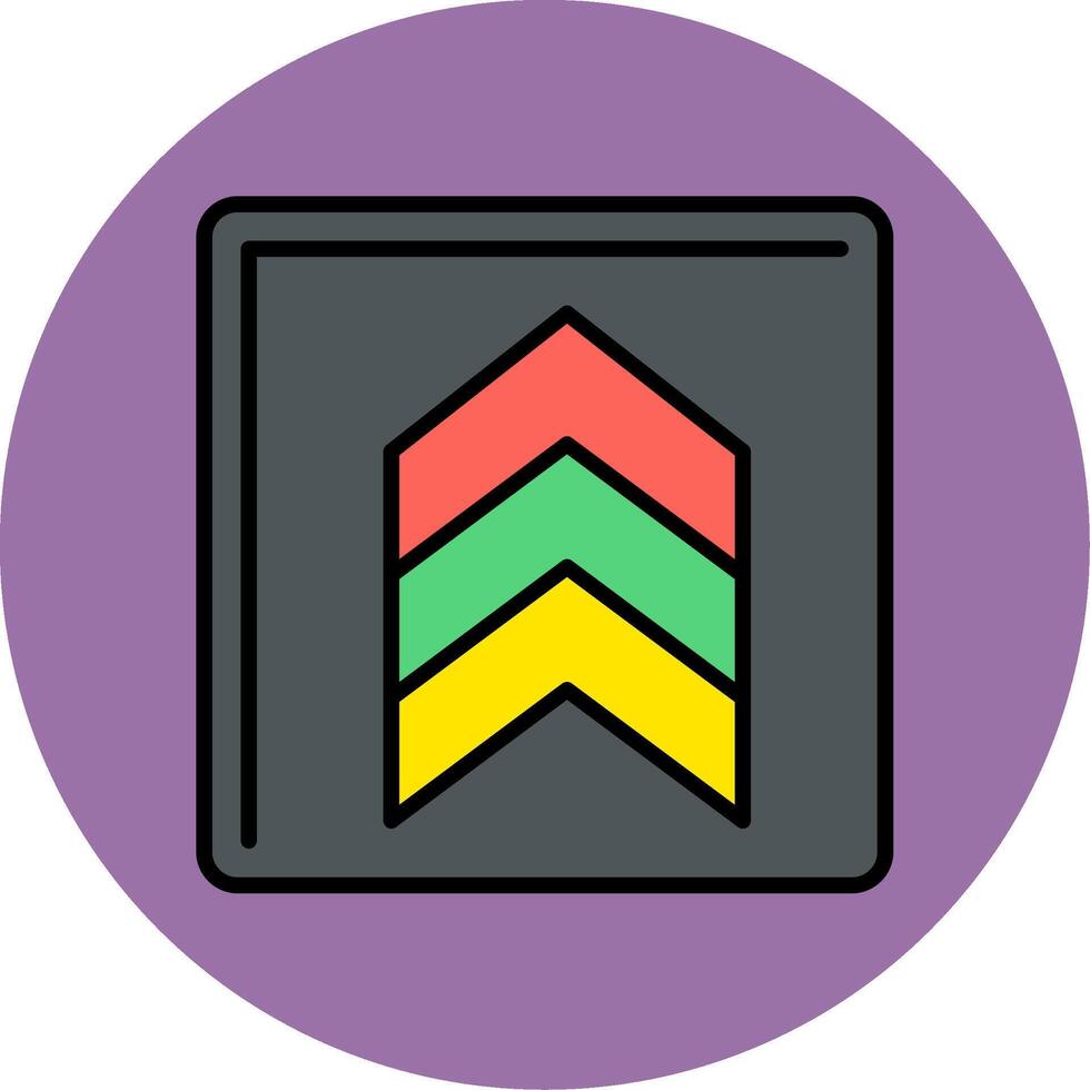 Up Chevron Line Filled multicolour Circle Icon vector