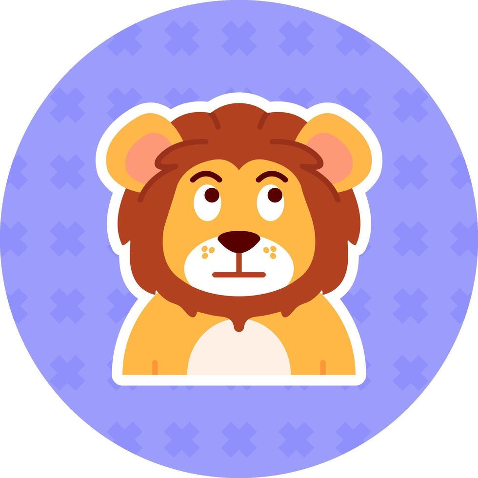 Embarrassed Flat Sticker Icon vector