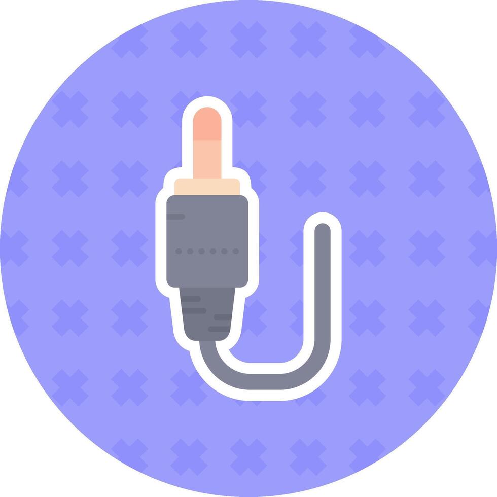 Audio cable Flat Sticker Icon vector