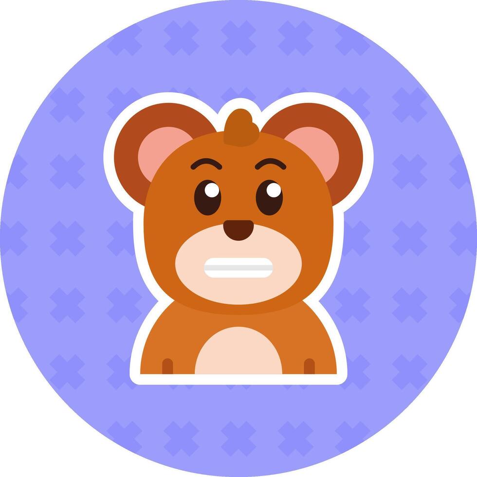 Shocked Flat Sticker Icon vector