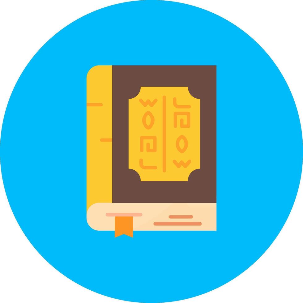 Book Flat Circle Icon vector