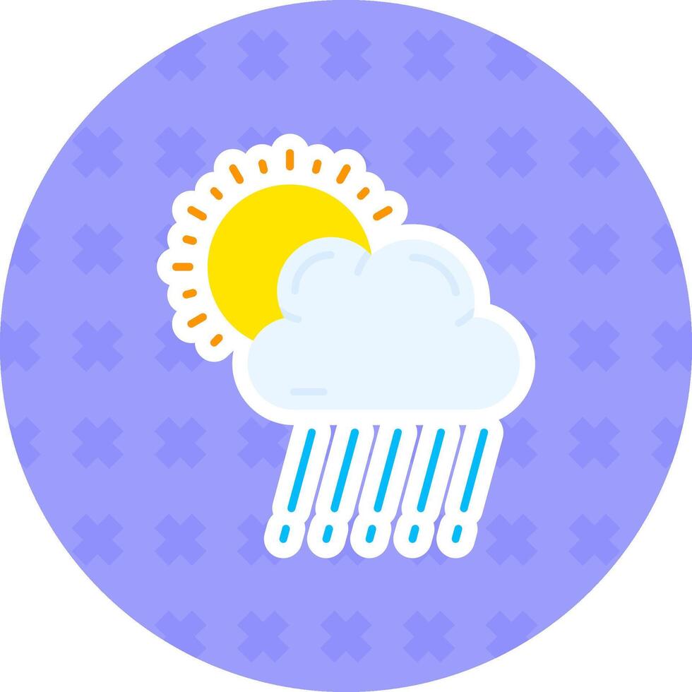 lluvia plano pegatina icono vector