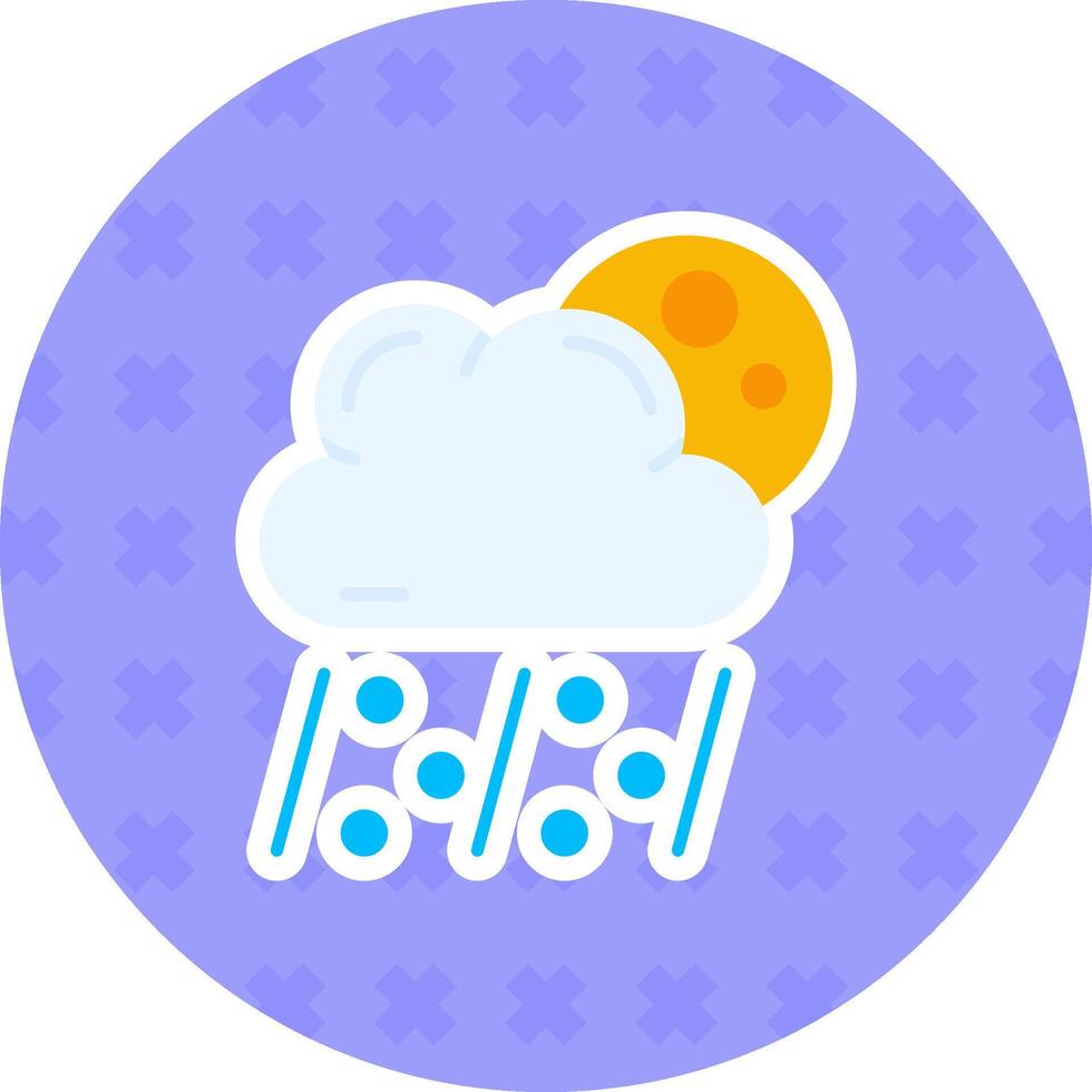 Hail Flat Sticker Icon vector