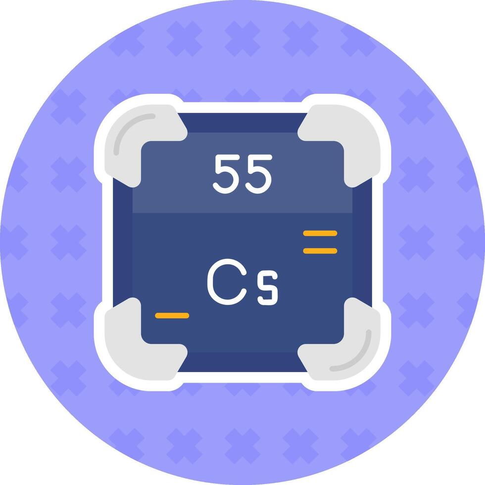 Cesium Flat Sticker Icon vector