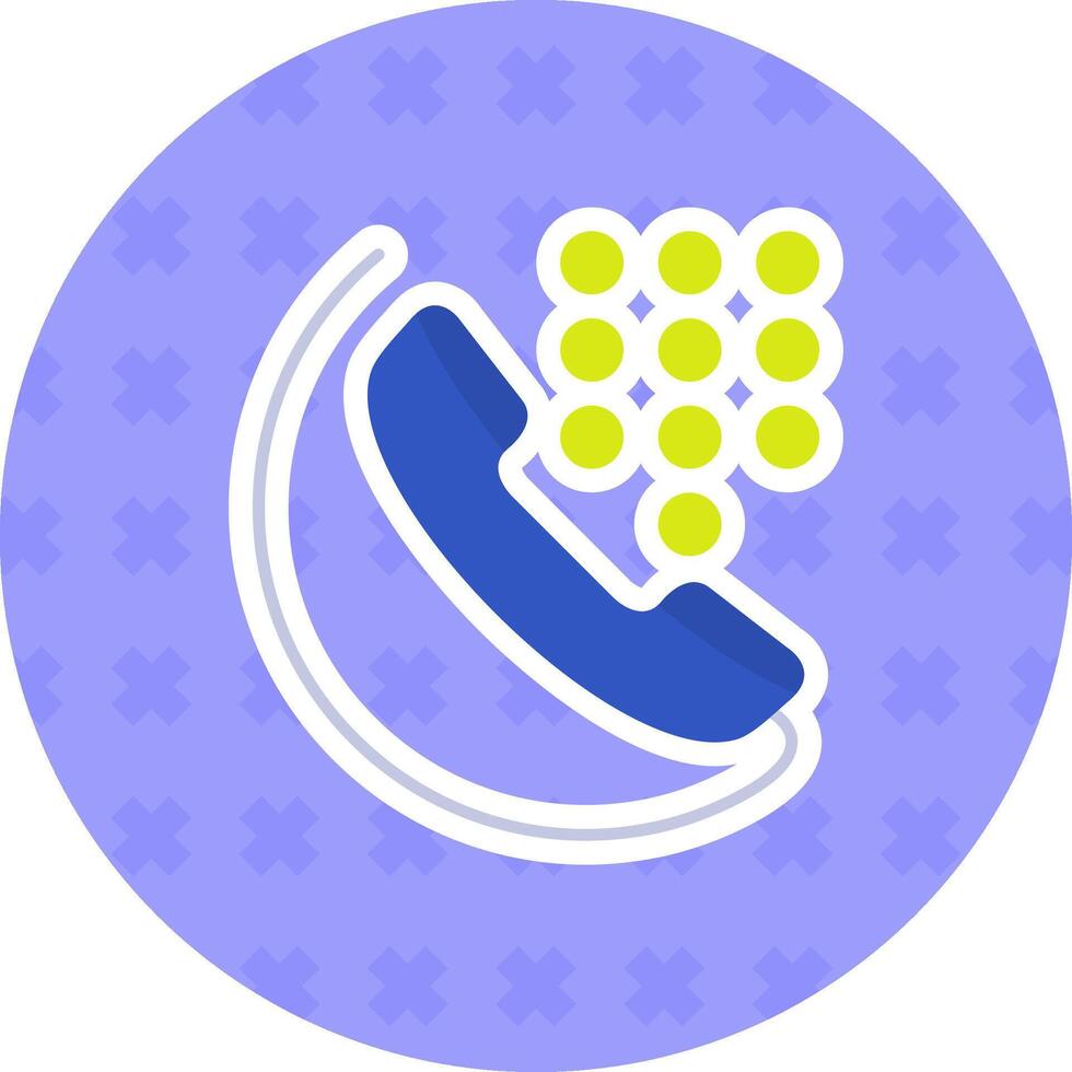 Dial Flat Sticker Icon vector