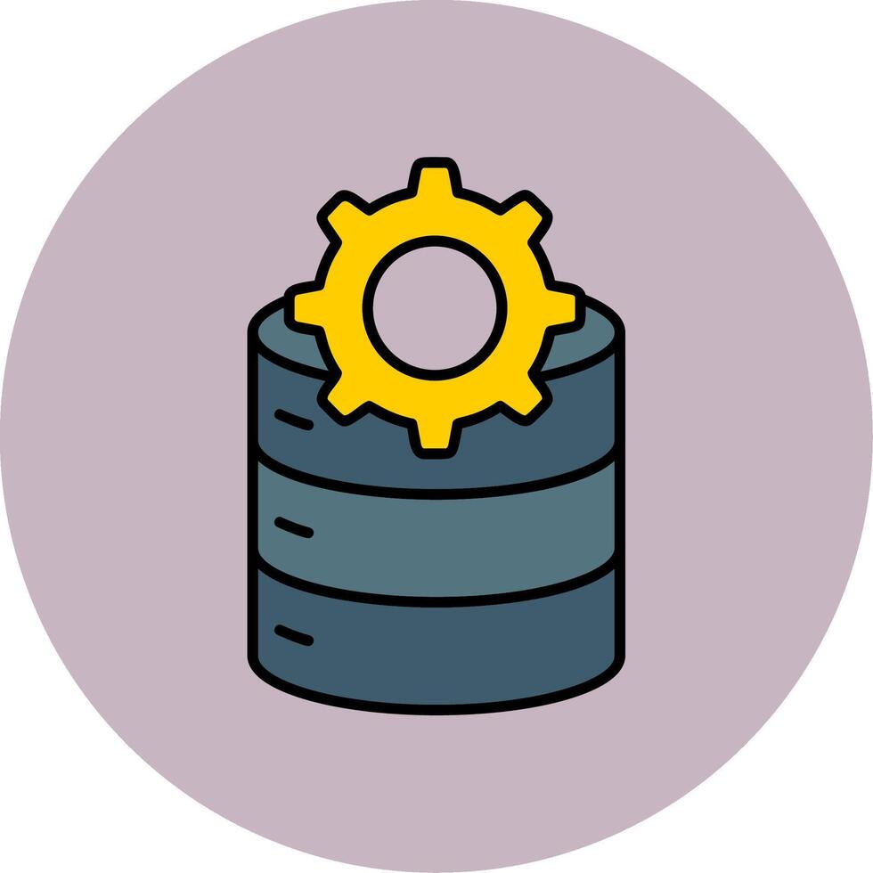 Database Management Line Filled multicolour Circle Icon vector