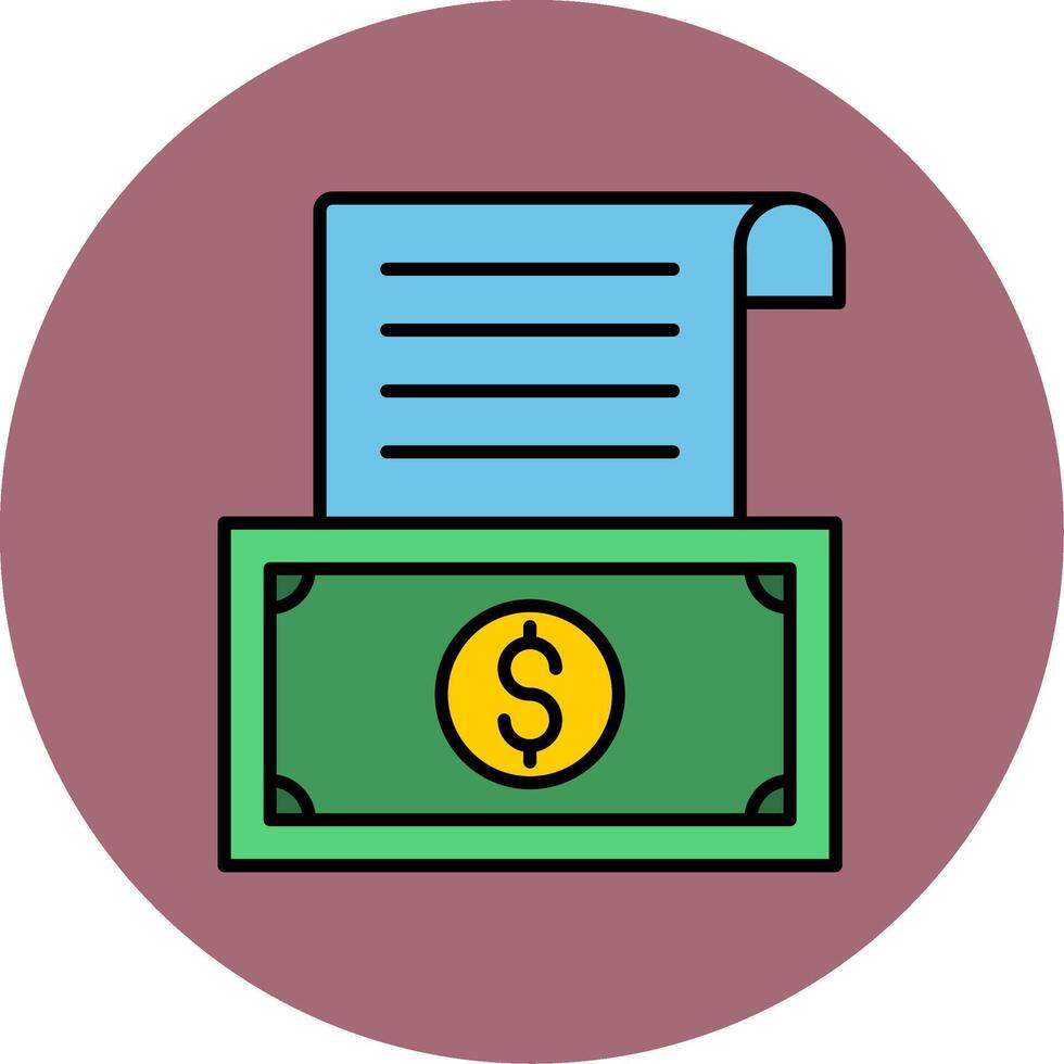 Invoice Line Filled multicolour Circle Icon vector