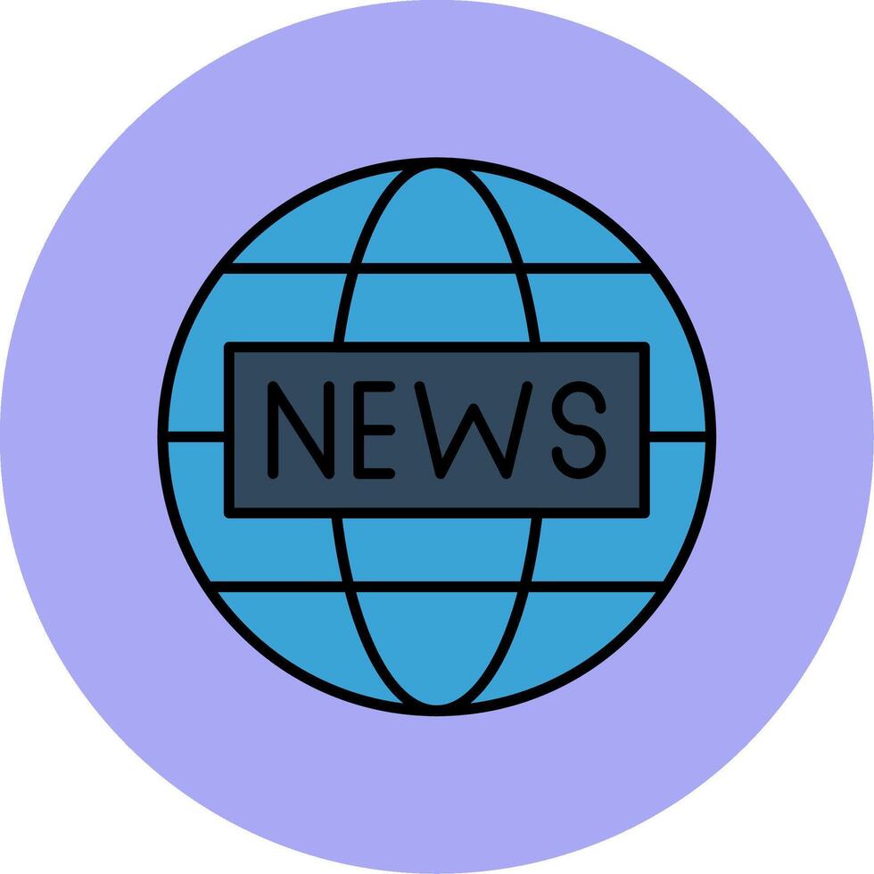 News Report Line Filled multicolour Circle Icon vector