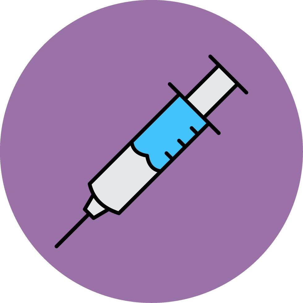 Injection Line Filled multicolour Circle Icon vector