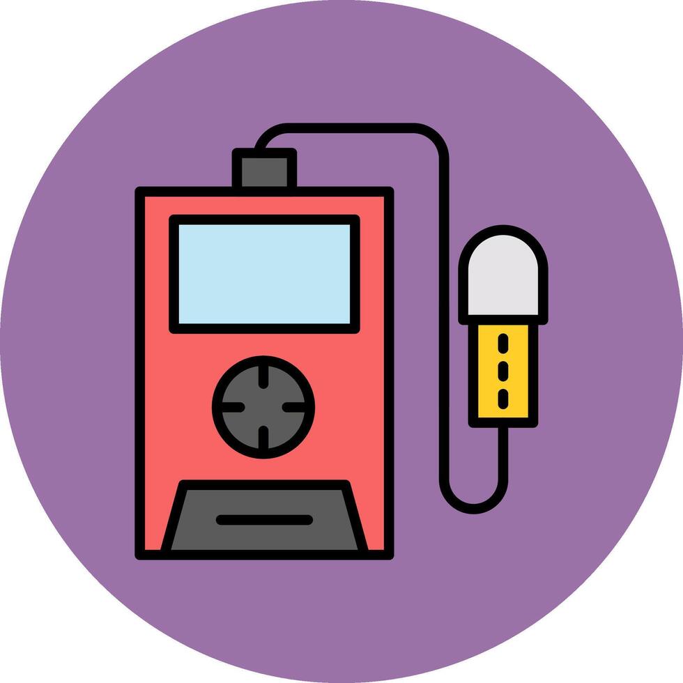 radiación detector línea lleno multicolor circulo icono vector