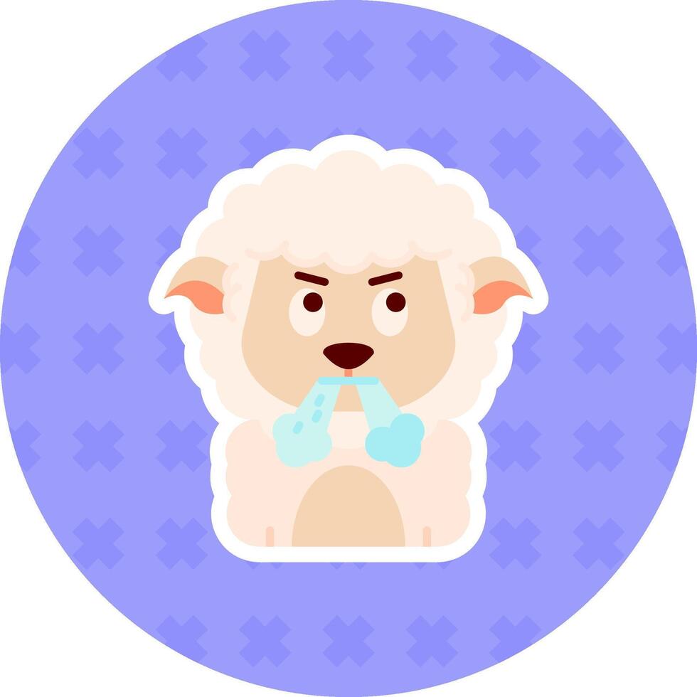 Angry Flat Sticker Icon vector