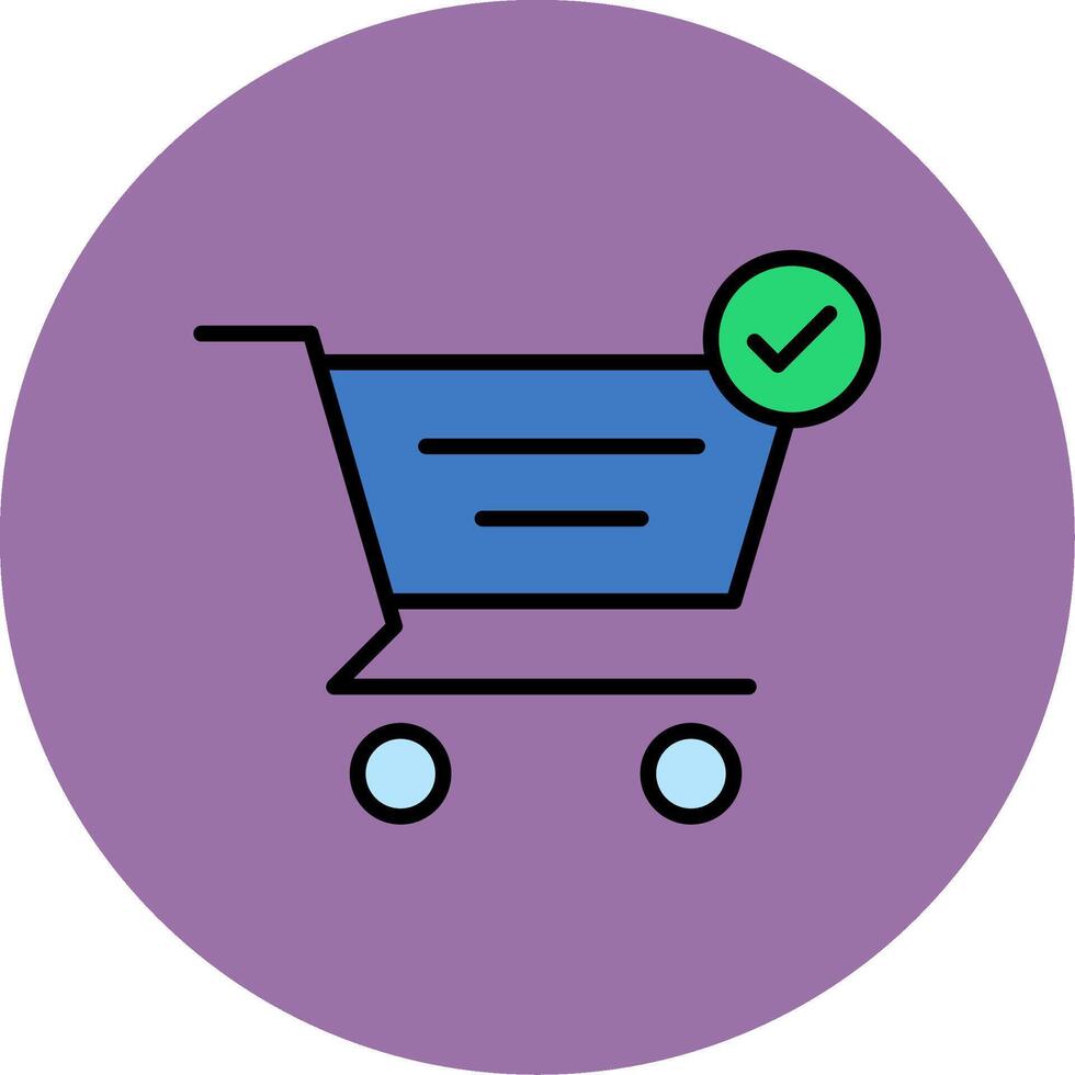 Checkout Line Filled multicolour Circle Icon vector