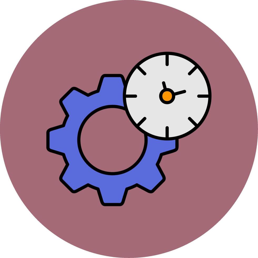 Efficiency Line Filled multicolour Circle Icon vector