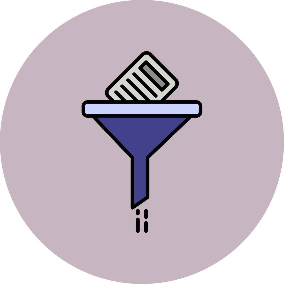 Filtering Data Line Filled multicolour Circle Icon vector