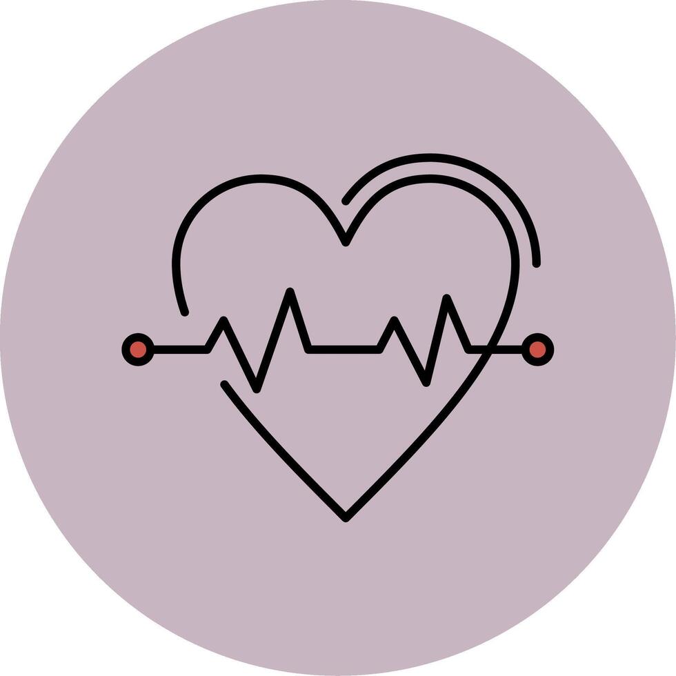 Heart Rate Line Filled multicolour Circle Icon vector