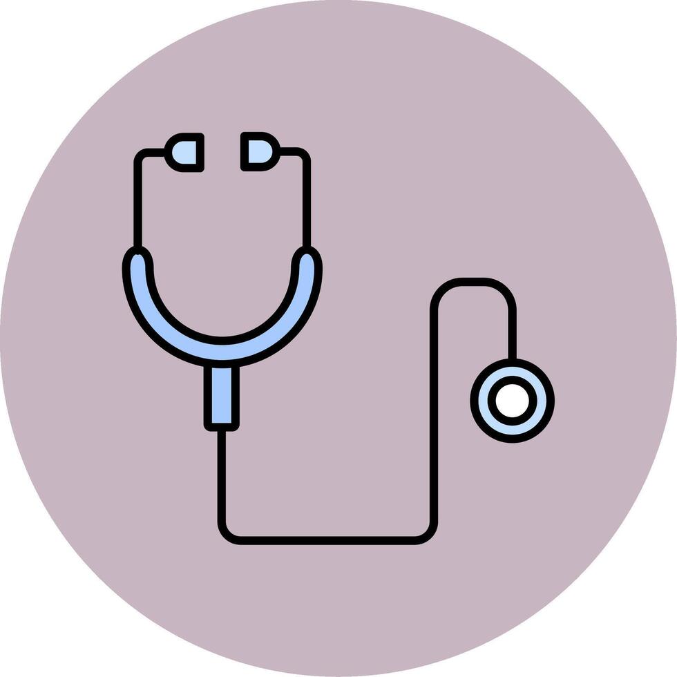 Stethoscope Line Filled multicolour Circle Icon vector