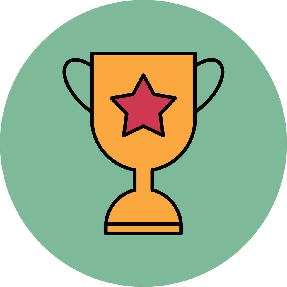 Trophy Line Filled multicolour Circle Icon vector
