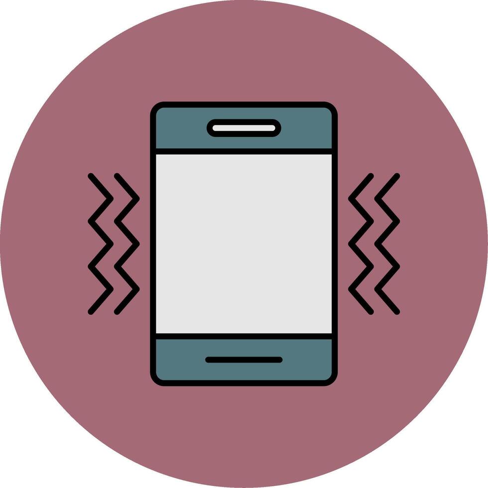 Vibration Line Filled multicolour Circle Icon vector