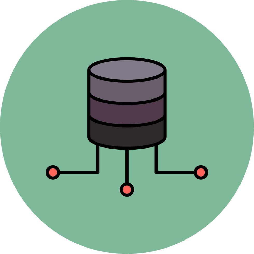 Data Connection Line Filled multicolour Circle Icon vector