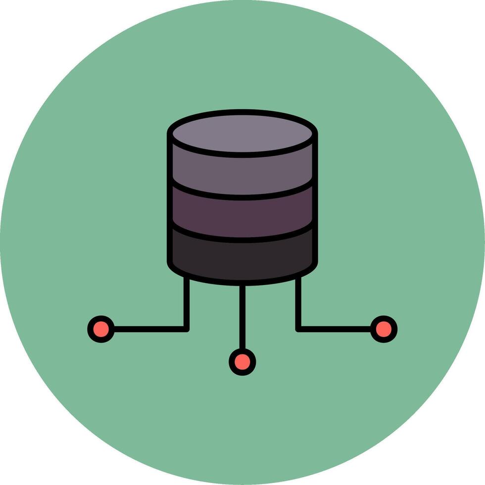 Data Connection Line Filled multicolour Circle Icon vector