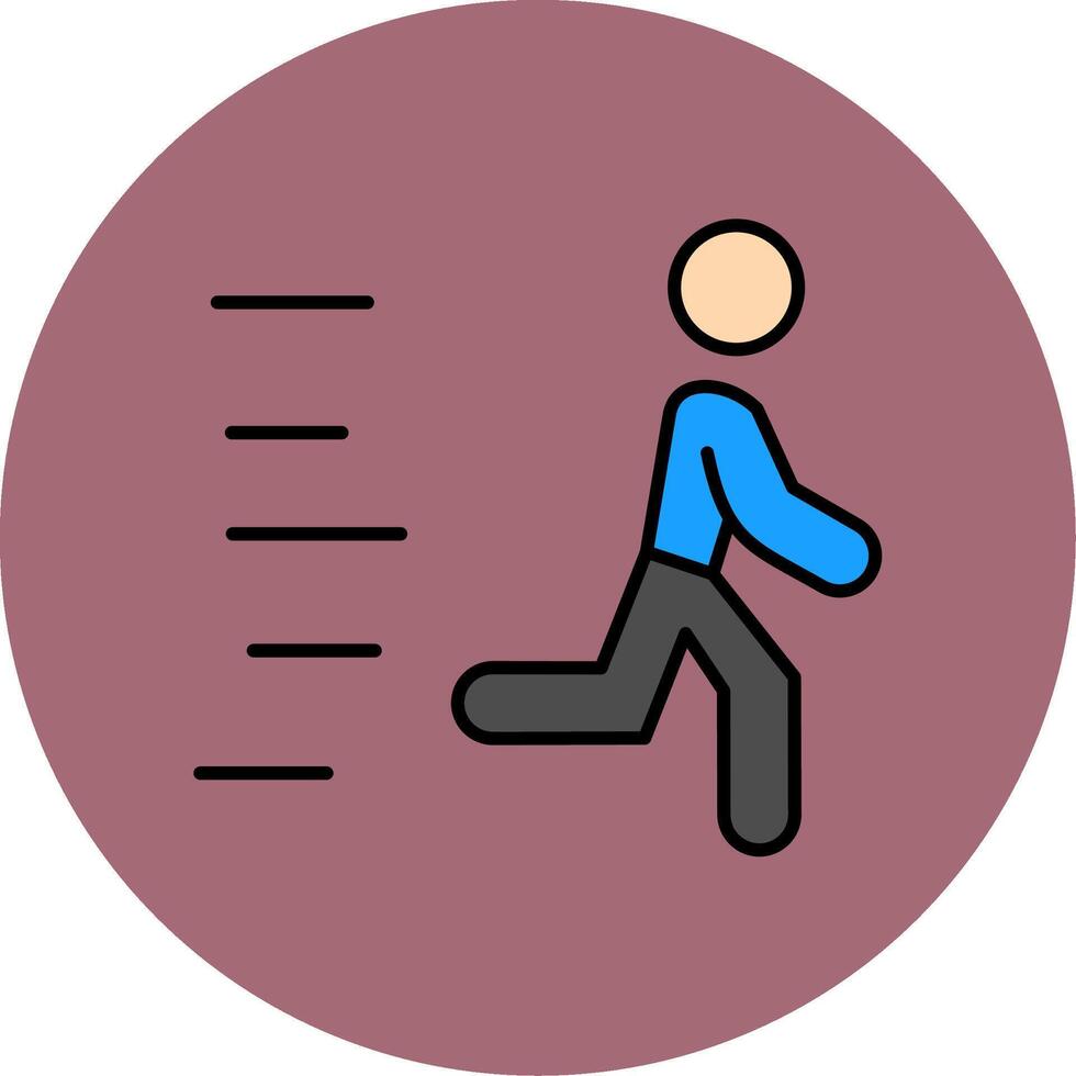 Runner Line Filled multicolour Circle Icon vector