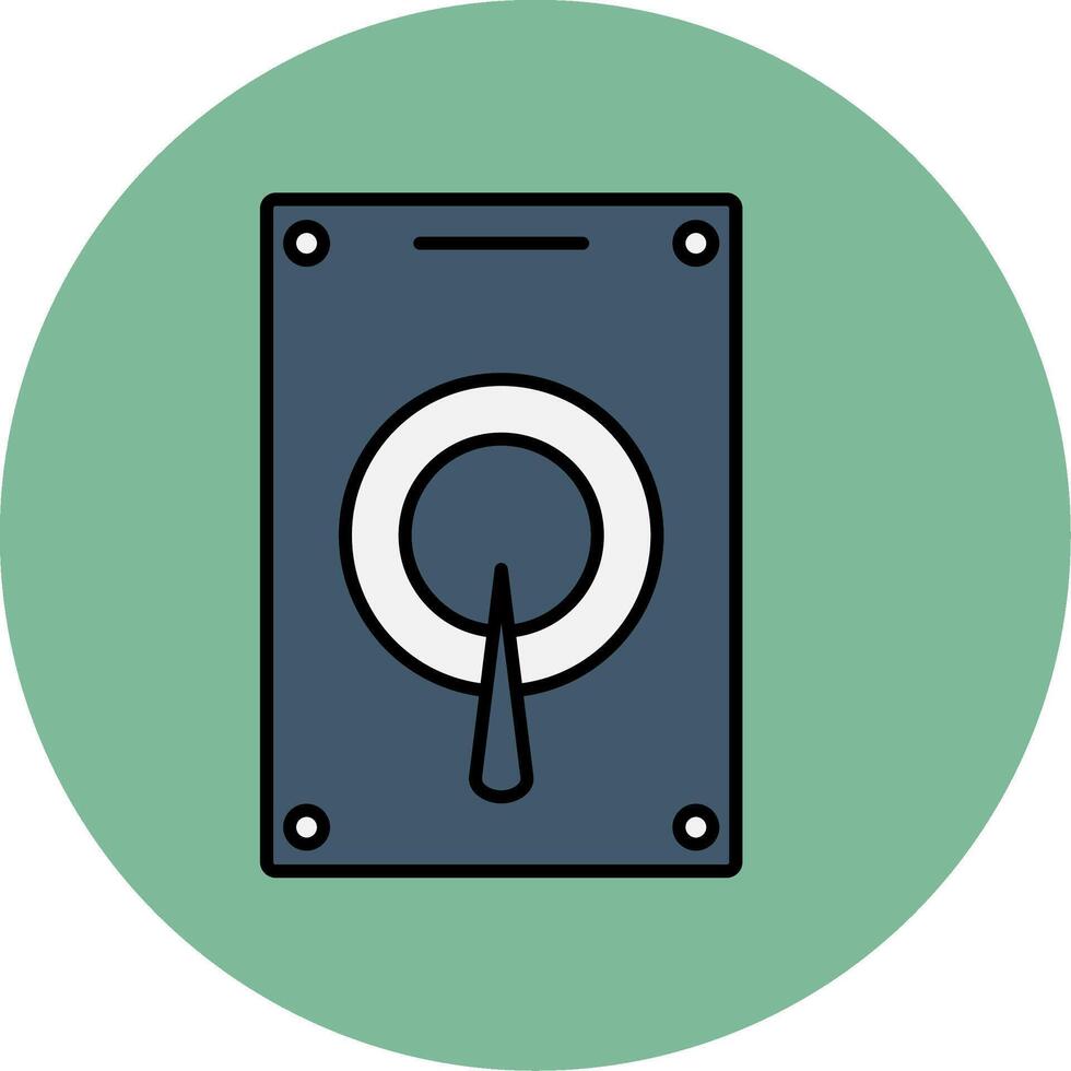 Hard Drive Line Filled multicolour Circle Icon vector