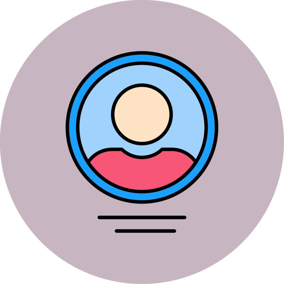 perfil línea lleno multicolor circulo icono vector