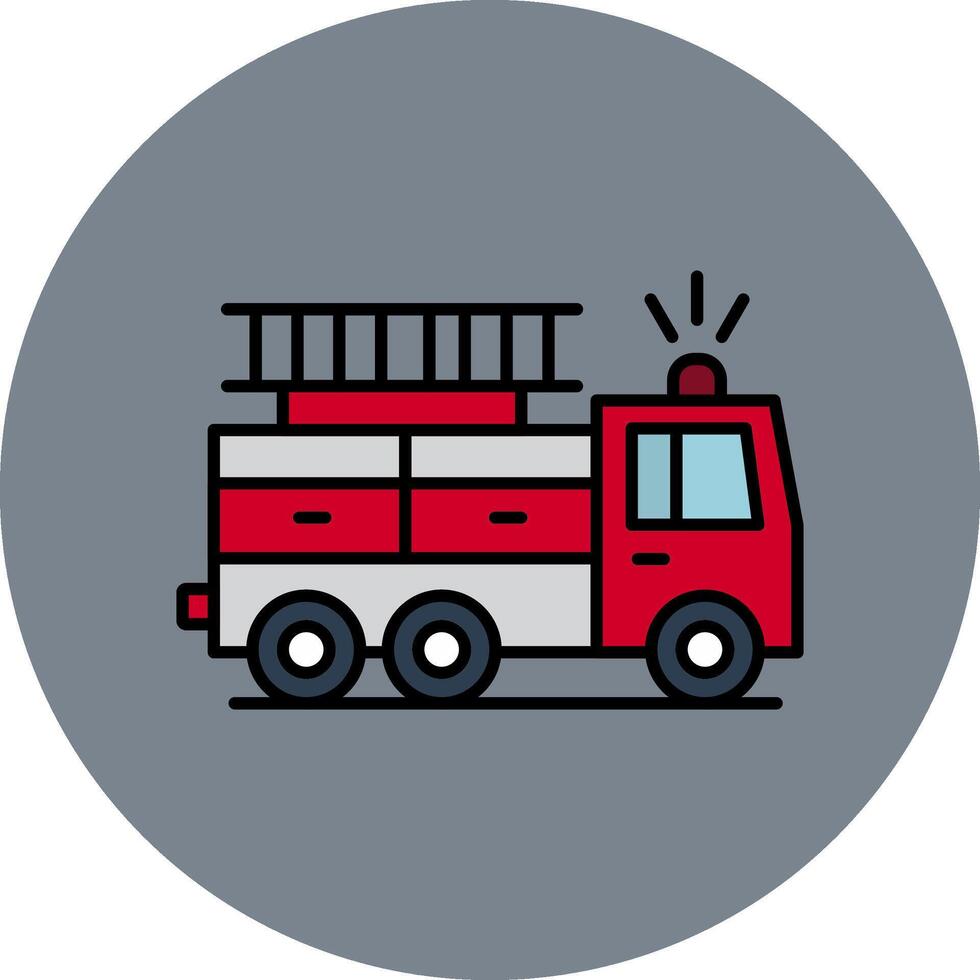 Fire Brigade Line Filled multicolour Circle Icon vector