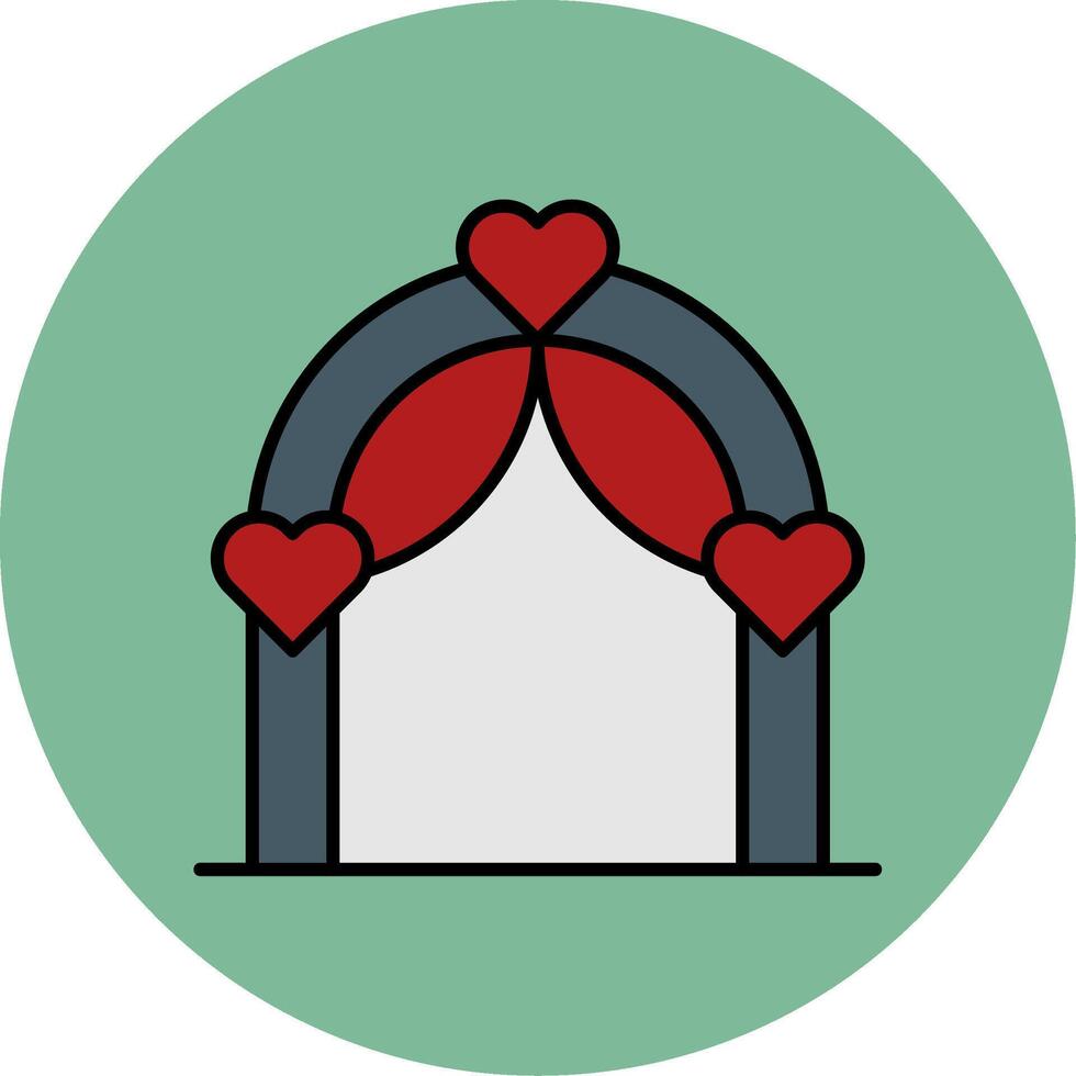 Wedding Arch Line Filled multicolour Circle Icon vector