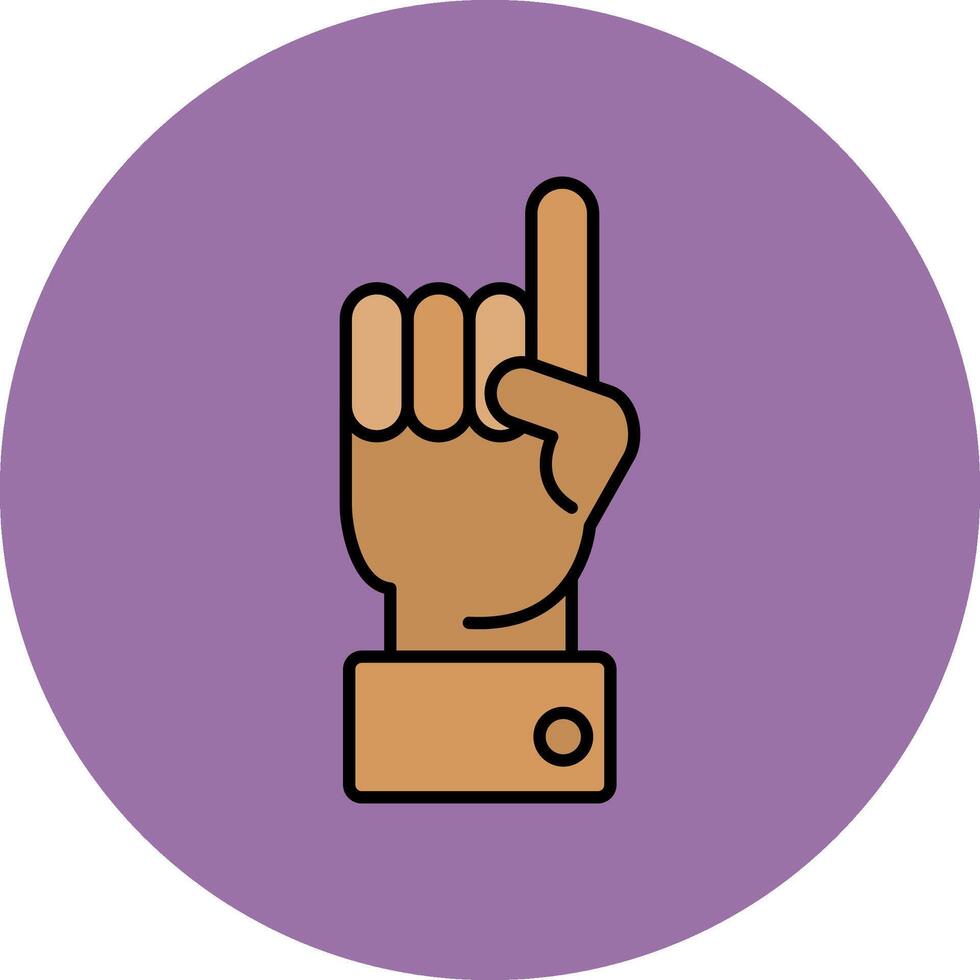 Raised Finger Line Filled multicolour Circle Icon vector