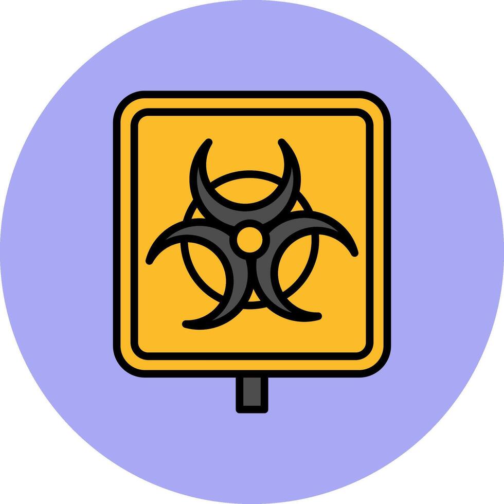 Biohazard Line Filled multicolour Circle Icon vector