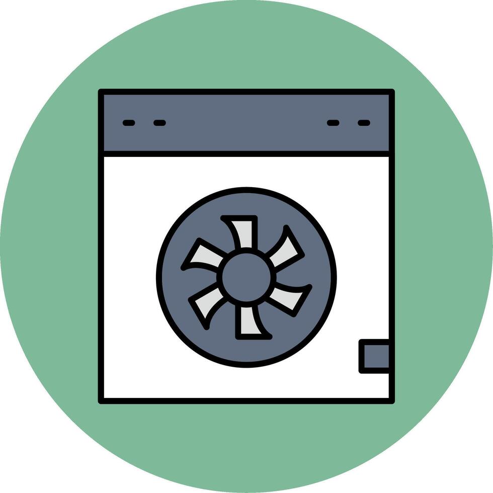 Cooler Line Filled multicolour Circle Icon vector