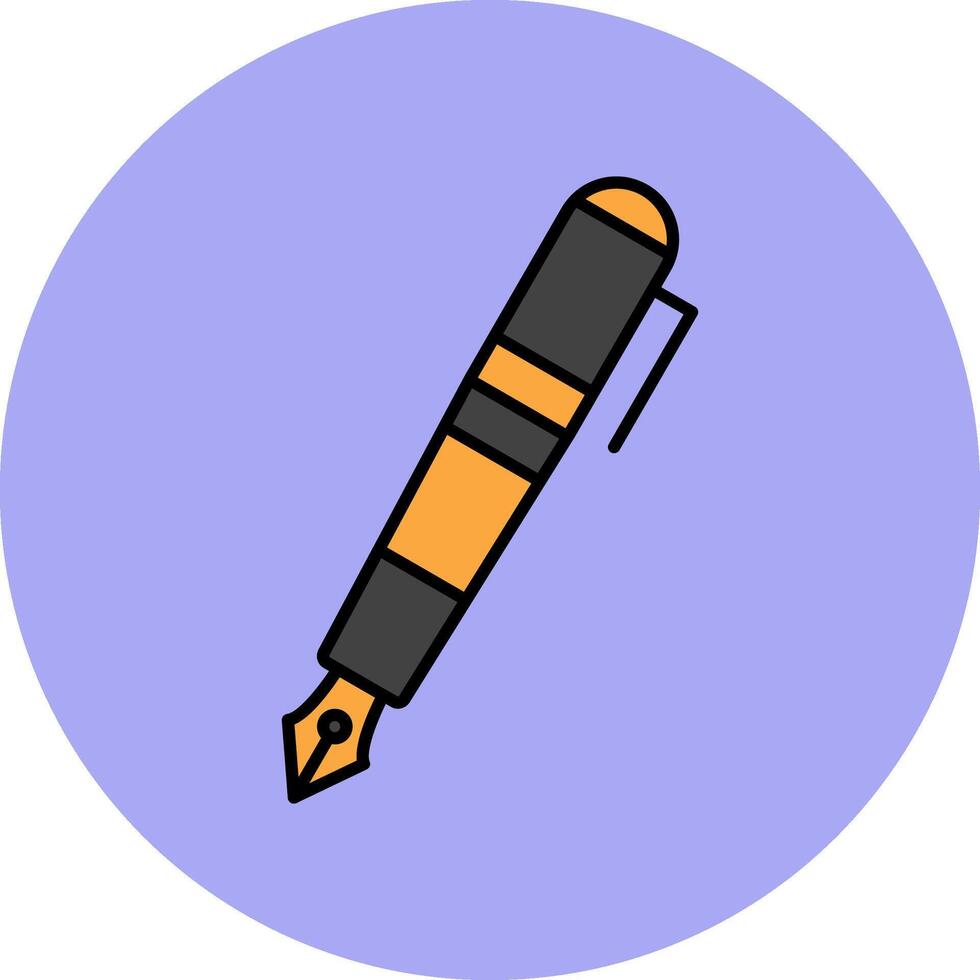 Fountain Pen Line Filled multicolour Circle Icon vector
