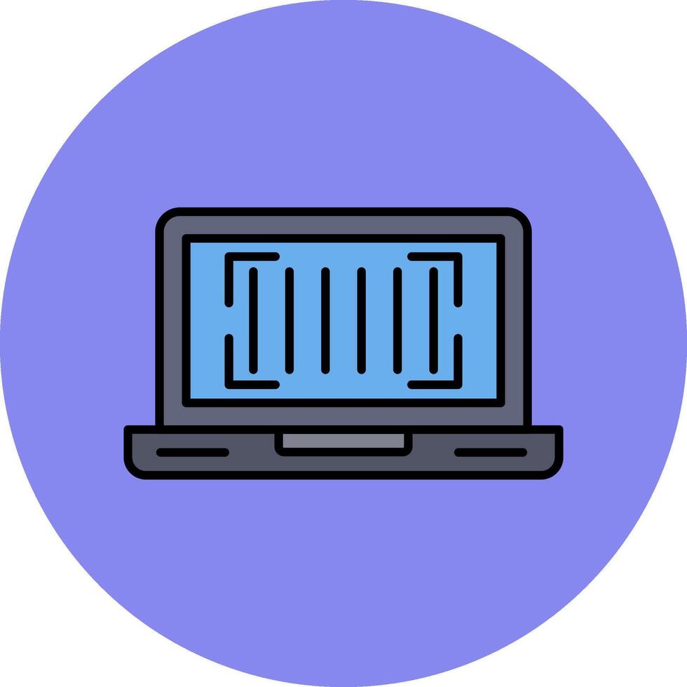 Barcode Line Filled multicolour Circle Icon vector