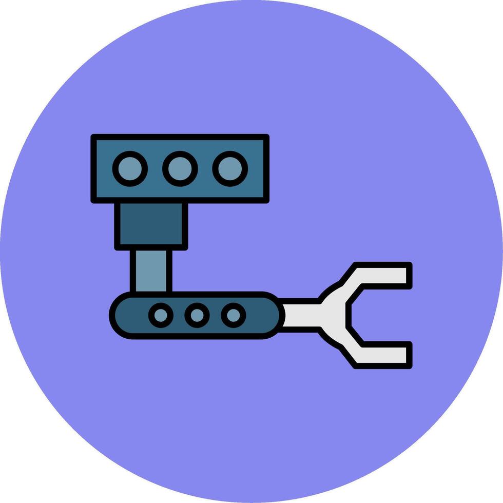 Industrial Robot Line Filled multicolour Circle Icon vector