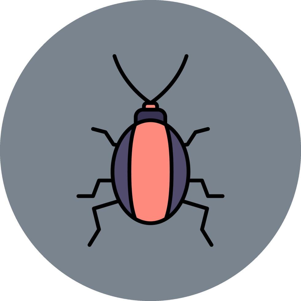 Cockroach Line Filled multicolour Circle Icon vector
