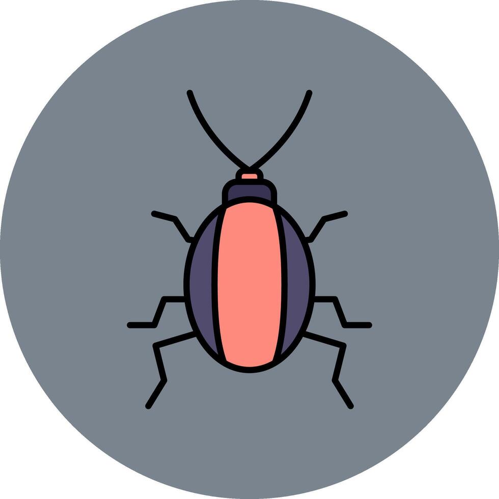 cucaracha línea lleno multicolor circulo icono vector