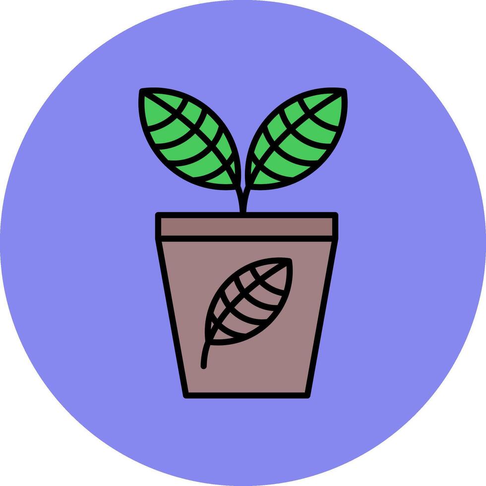Plant Line Filled multicolour Circle Icon vector