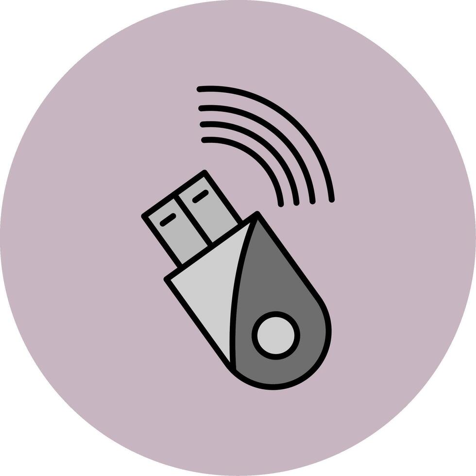 Usb Modem Line Filled multicolour Circle Icon vector