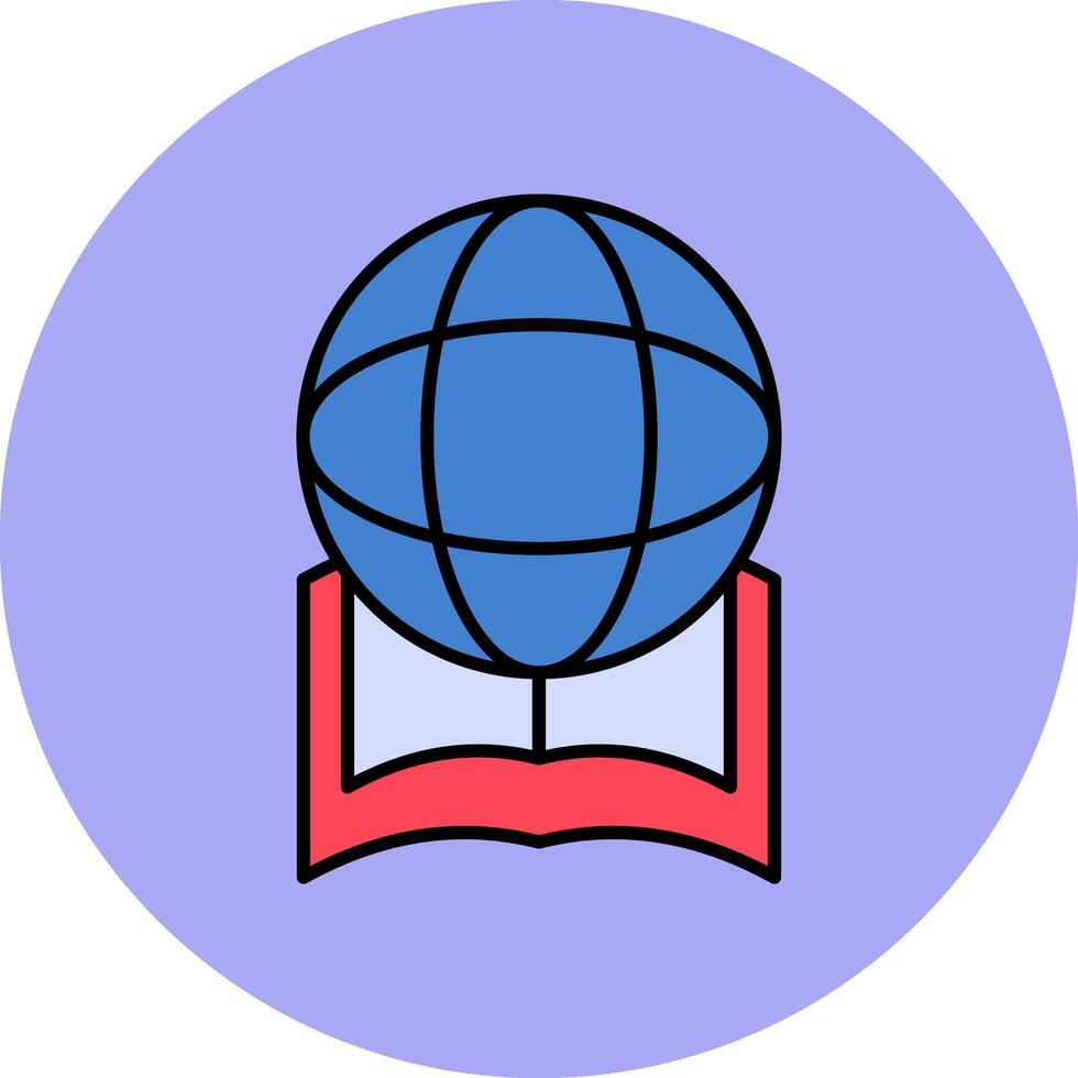 Global Education Line Filled multicolour Circle Icon vector