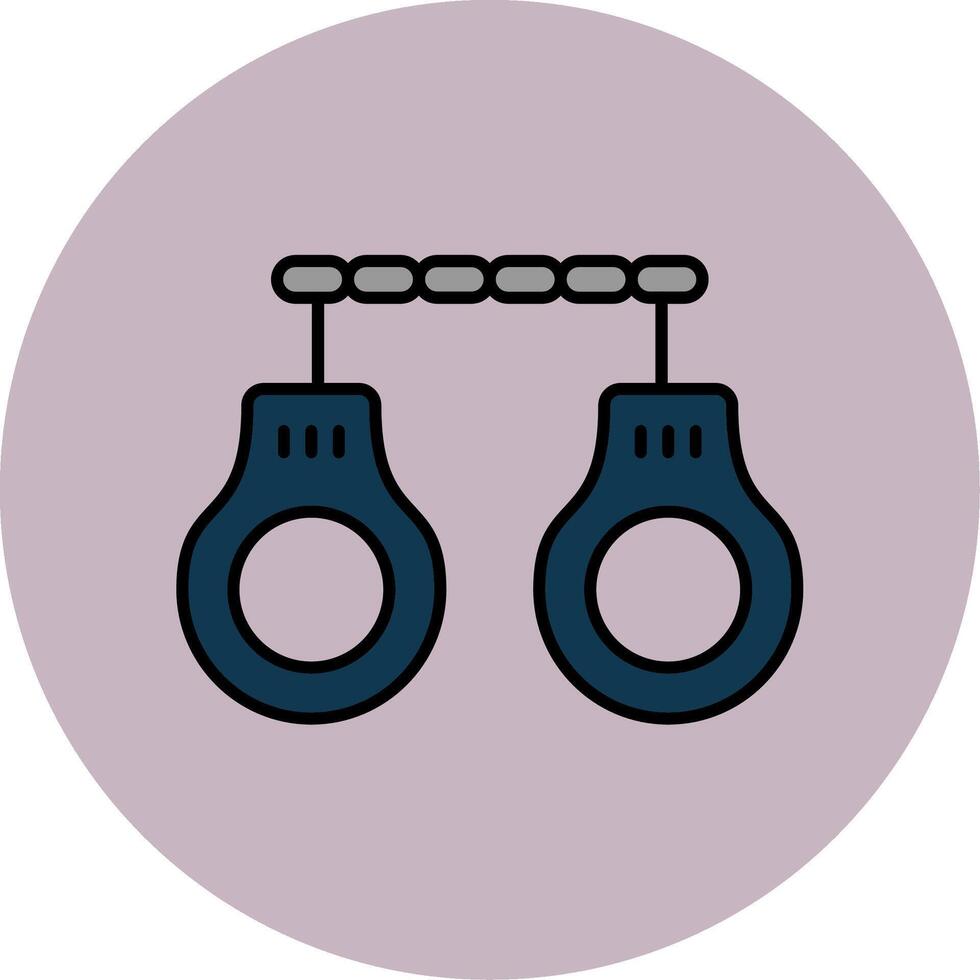 Handcuffs Line Filled multicolour Circle Icon vector