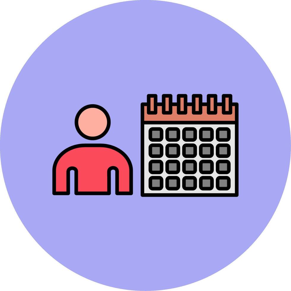 Time Management Line Filled multicolour Circle Icon vector