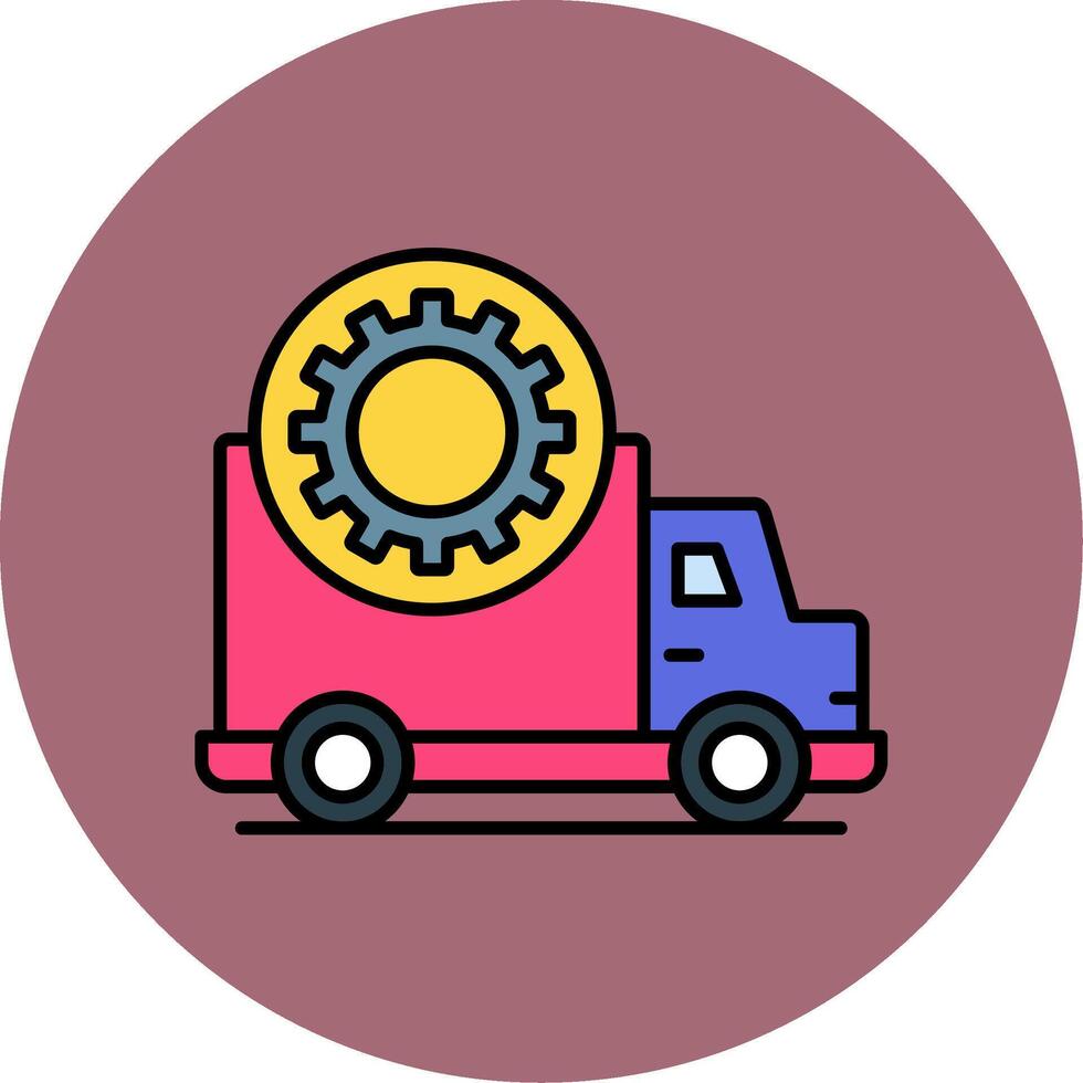 camión reparar línea lleno multicolor circulo icono vector