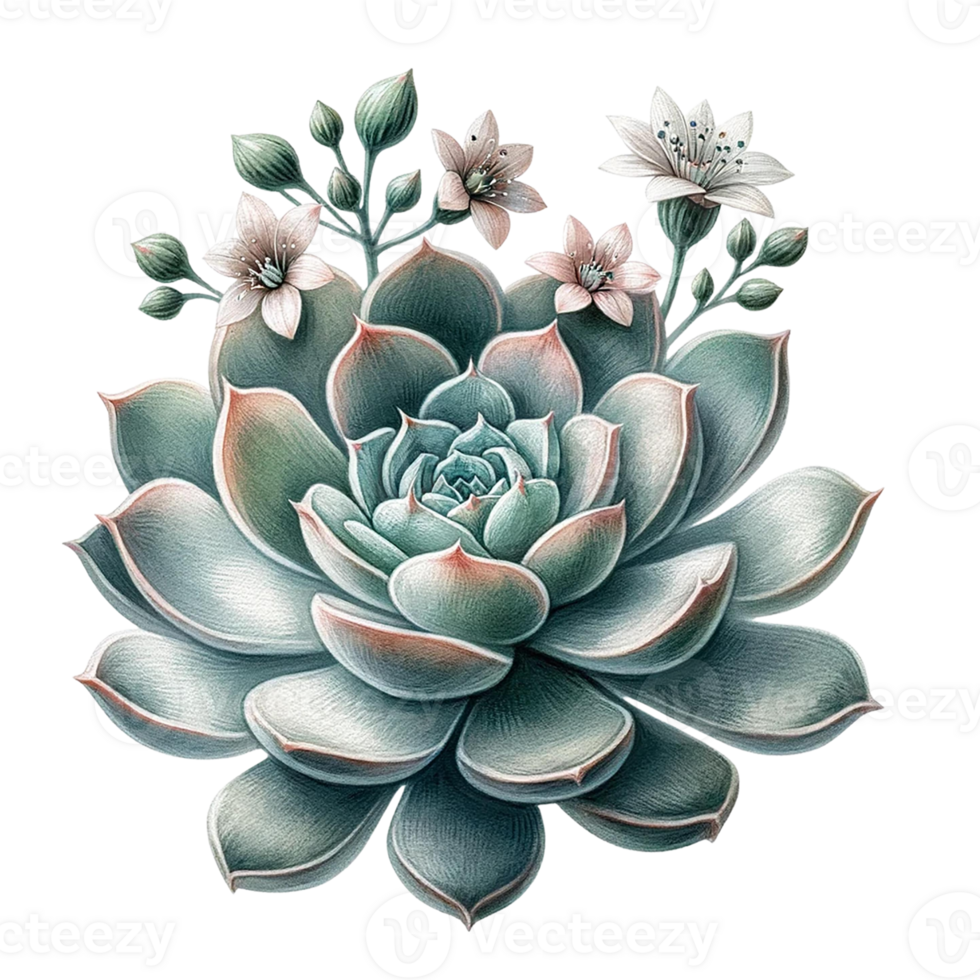 AI generated Beautiful Succulent watercolor clipart. png