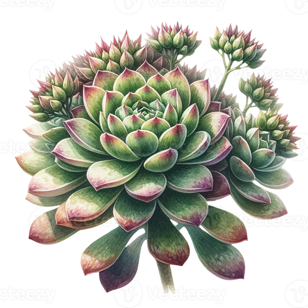 AI generated Beautiful Succulent watercolor clipart. png