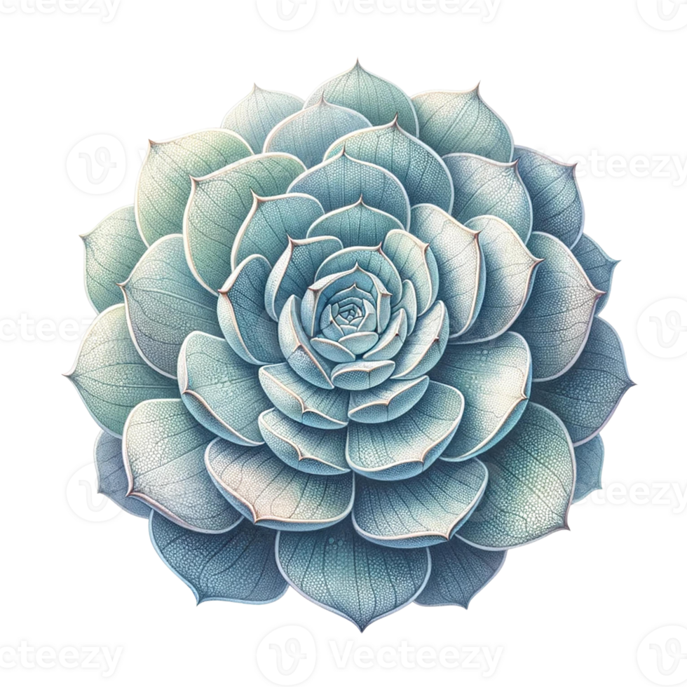 AI generated Beautiful Succulent watercolor clipart. png