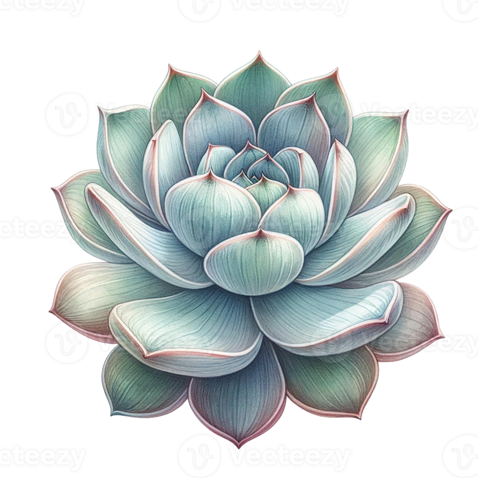 AI generated Beautiful Succulent watercolor clipart. png