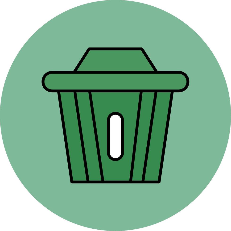 Recycle Bin Line Filled multicolour Circle Icon vector