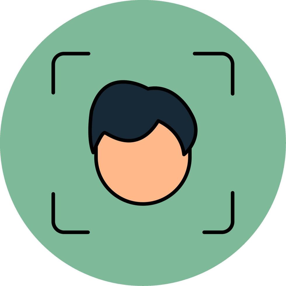 Face Scan Line Filled multicolour Circle Icon vector