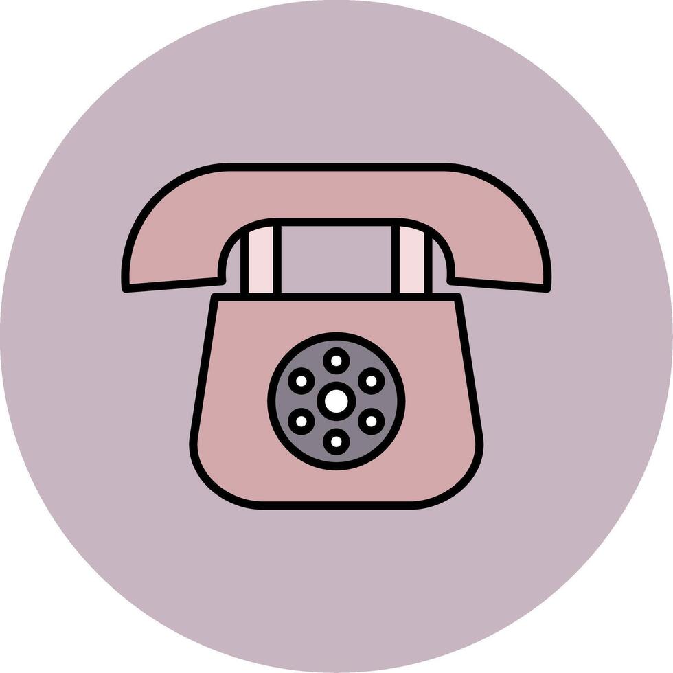 telephone Line Filled multicolour Circle Icon vector